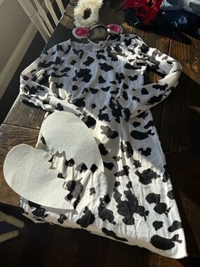 Black & White Cow Print Long Sleeve Dress Holy Cow Costume